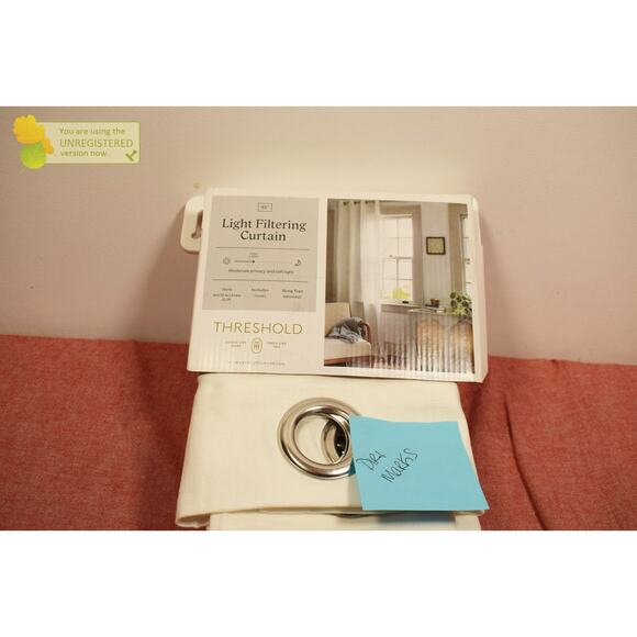Threshold 54x95" Light Filtering Solid Grommet Curtain Panel White (Mark)* - Picture 5 of 8